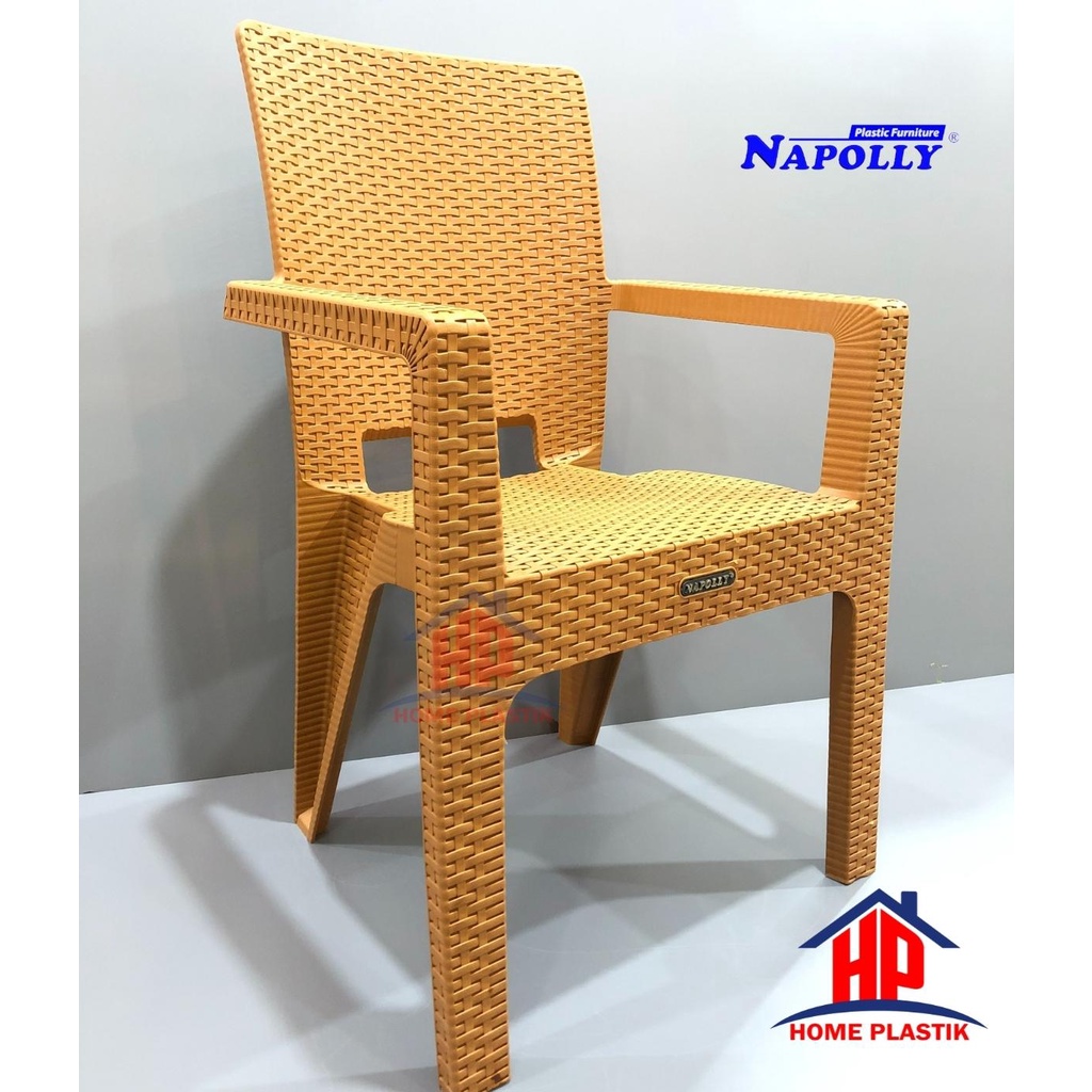 NAPOLLY - Kursi Rotan Sender / Kursi Rotan Tangan / Kursi Taman Plastik / Kursi Sandar Jati / Kursi 