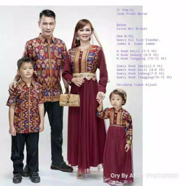 Aneka Batik Couple Family Joda Gamis Prodo Hitam / Couple Keluarga / Batik Solo Murah / Batik Murah