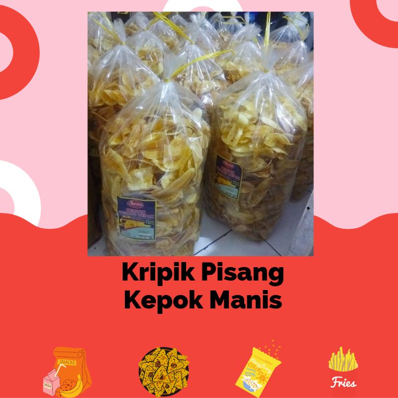 

Keripik Pisang Kepok Keripik Pisang Manis Gurih Aneka snack kiloan Aneka keripik kiloan Jajanan Kiloan