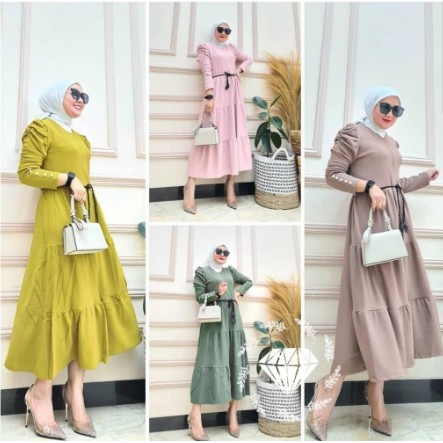 Baju Gamis Muslim Terbaru 2021 Model Baju Pesta Wanita kekinian Bahan kondangan Kekinian gaun remaja