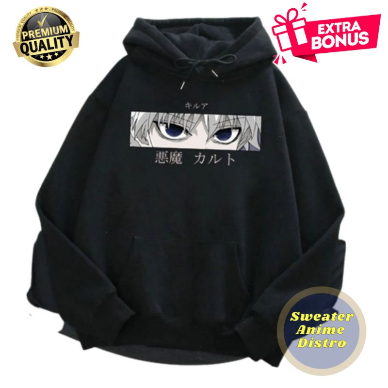 Sweater Hoodie Killua Jaket Sweater Anime Japan Killua Zoldiyck Pria Wanita