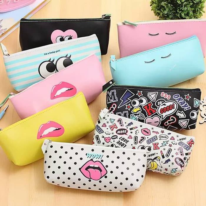 

EDW KP17 Tempat Pensil Funky Pencil Case Character Pouch ATK Organizer Bag