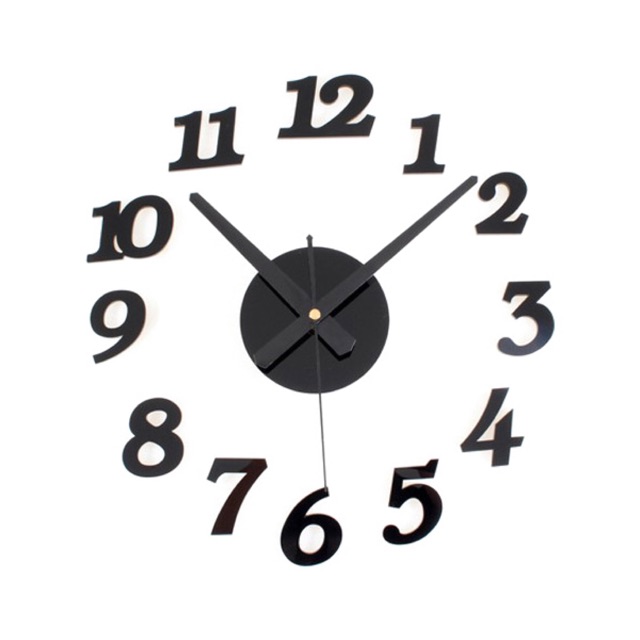 DIY Wall Clock 30-50cm Diameter - ELET00666 / Jam Dinding - Black