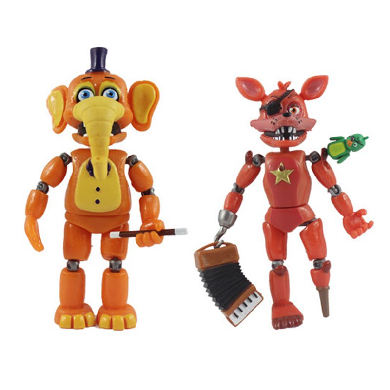 6PCS FNAF Five Nights At Freddy's Light Up Action Figures Movable Joint Game Toy