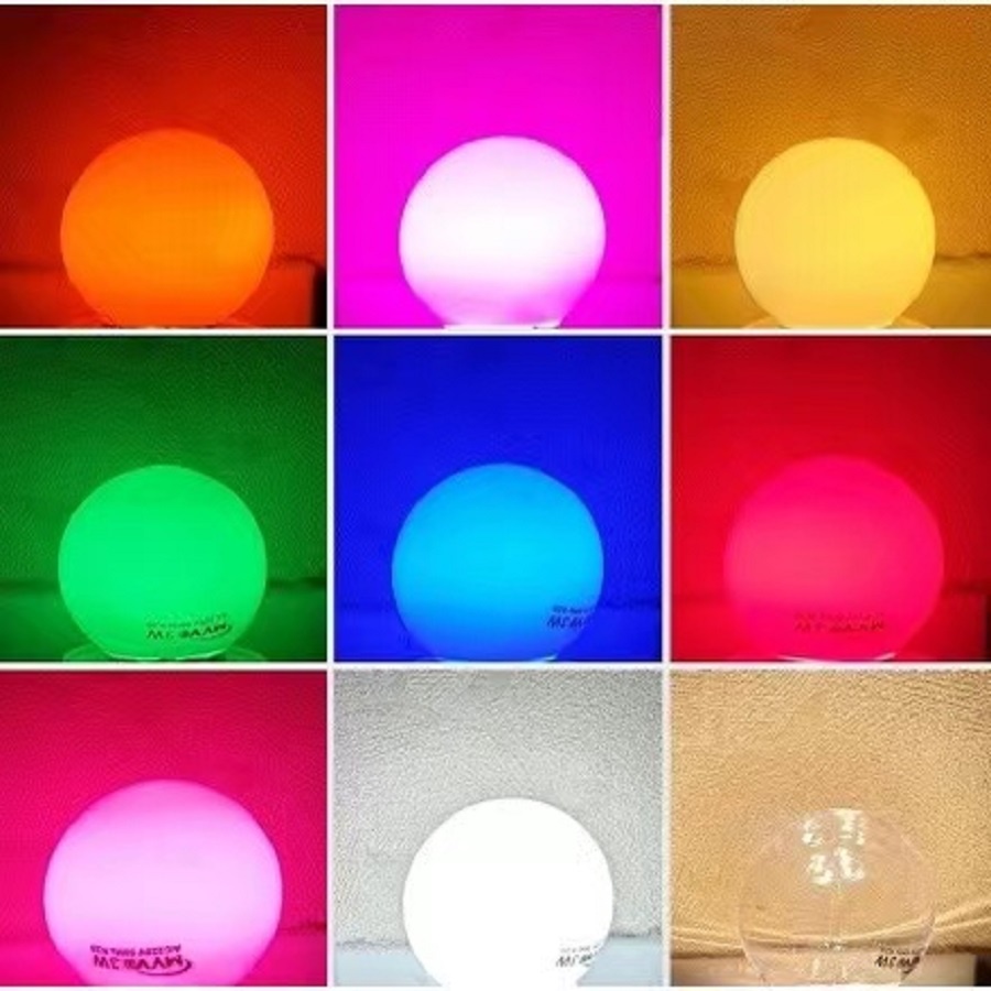 LAMPU LED BOLA PING PONG E27 WARNA WARNI LAMPU DEKORASI LED BULB HIAS