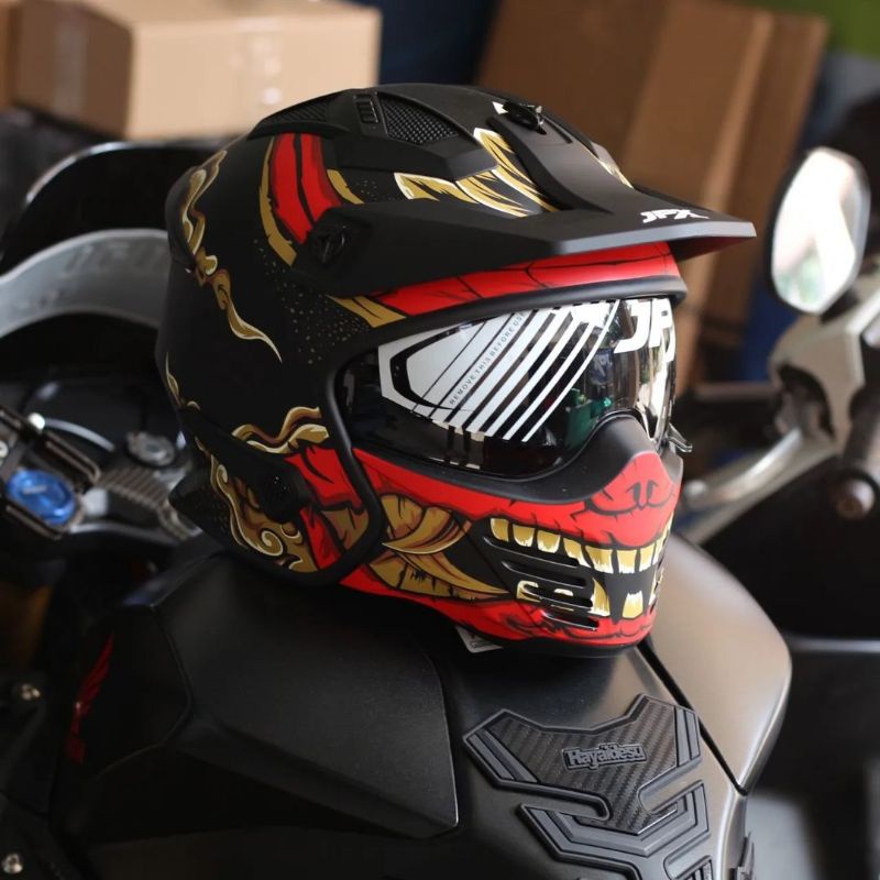 HELM JPX MX726R SYNDICATE BLACK DOFF ORIGINAL HELM TOURING JPX MX 726R SYNDICATE HITAM DOFF MURAH OR