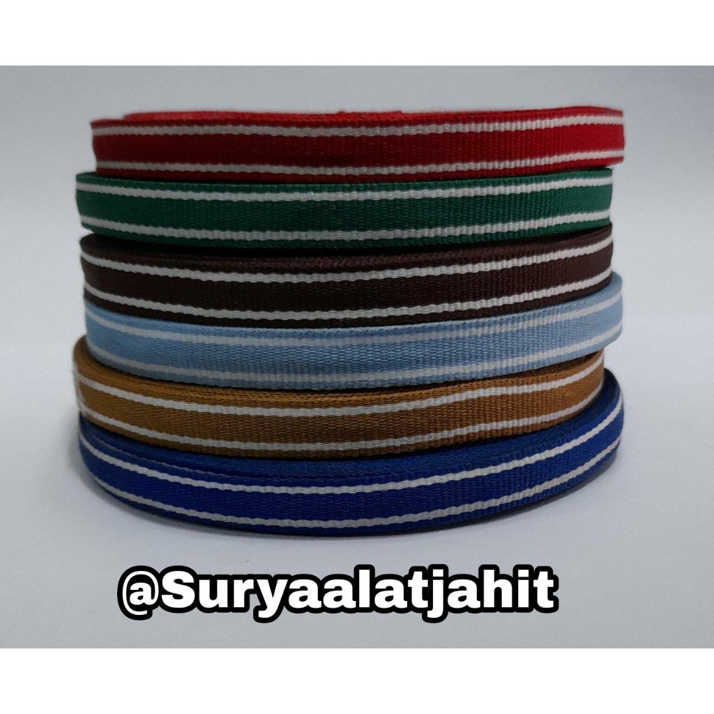 MLT Webbing Polyester 3/8in (1cm) strip Garis Lurus =rp.11.500/1pcs