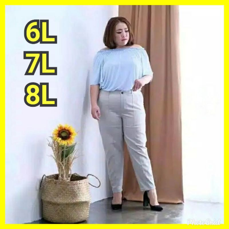  BAGGY  PANTS  JUMBO  6L 7L 8L Celana Panjang Kain Wanita 