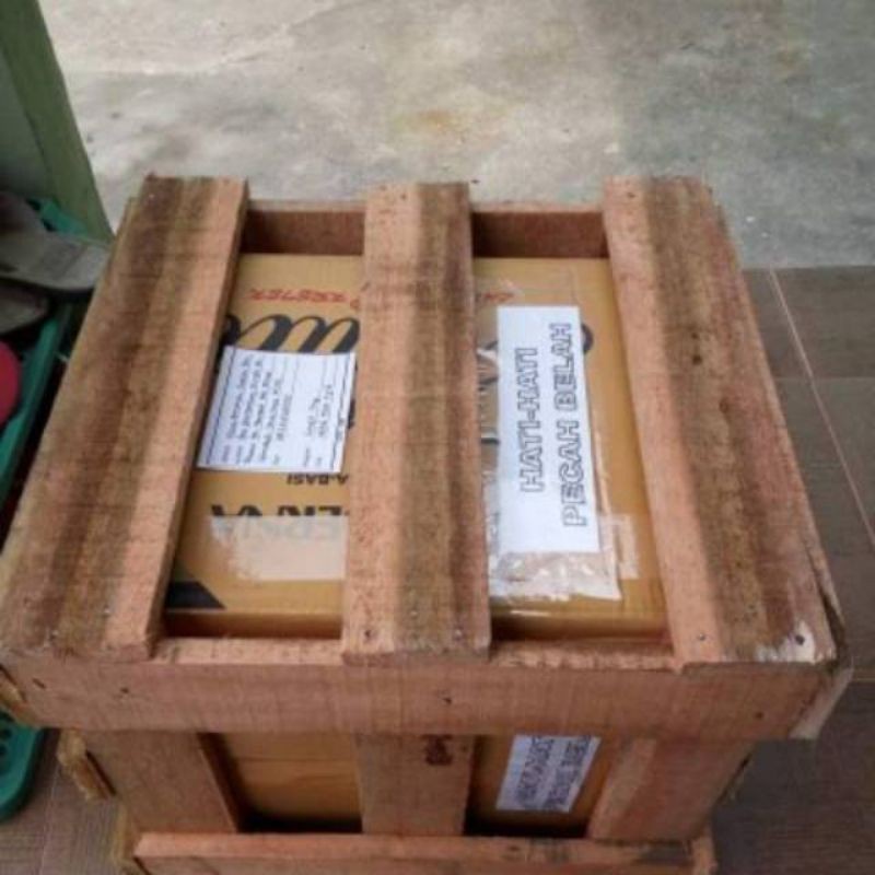 Packing Tambahan buble wrap, dus, fragile, kayu