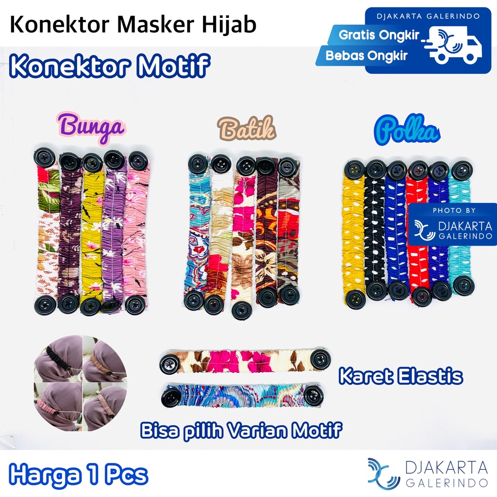 Pengait Masker Pria - Pengait masker Wanita - Pengait Masker Hijab - Konektor Masker Hijab