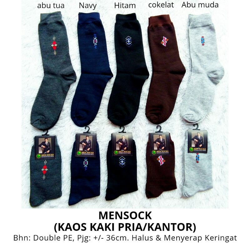 Mensock/Kaos Kaki Kerja Casual Kantor Pria/Cowok/Laki-Laki, Menyerap Keringat, Tebal, Premium, Murah