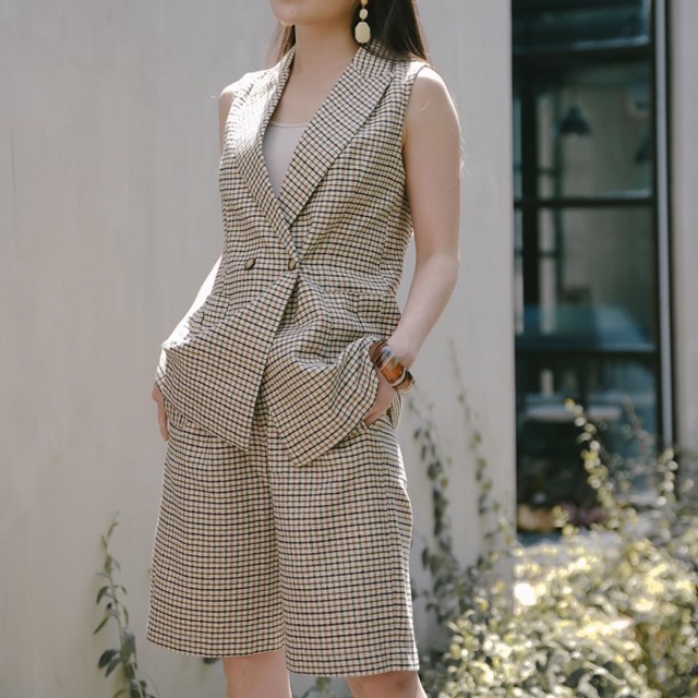 Maven x christina brennan louis top set with dakota pants in tweed (NEW)
