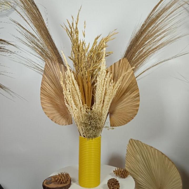 Lagi Tren.. Paket Bunga Kering Dan Vas | Paket Daun Palem Dan Vas | Paket Hemat Bunga Dan Vas | Bung