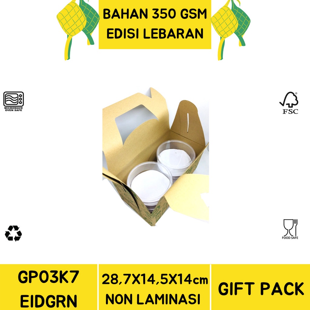 Dus Hampers Gift Pack Handle Kue Kering  (GP3K7-28.7x14.5x14 Cm)