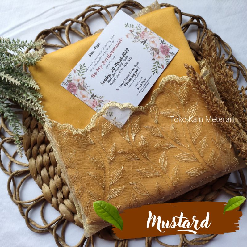 Paket Seragam Keluarga/ Bridesmaid Satin &amp; Tile Bordir Mutiara PAKET F