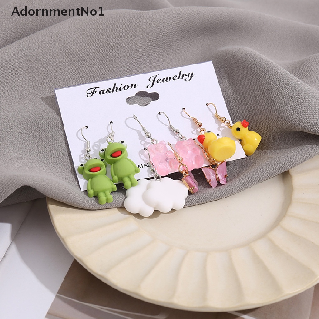 (AdornmentNo1) 5 Set Anting Tusuk Model Kodok / Awan Gaya Punk Untuk Anak Perempuan