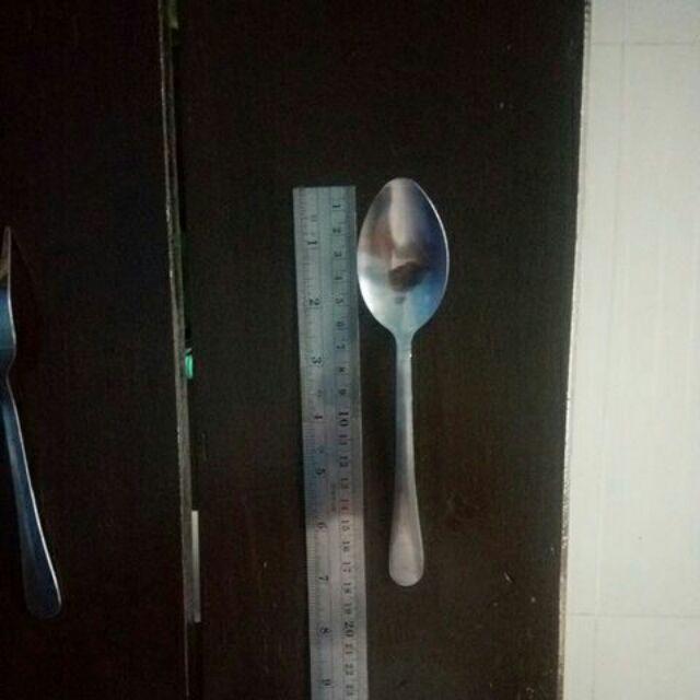 Sendok Garpu Makan Polos Stainless Steel - Bulat / 1 Lusin