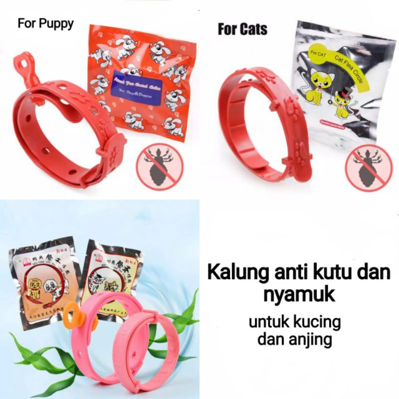 Kalung anti kutu dan nyamuk Kucing Anjing adjustable