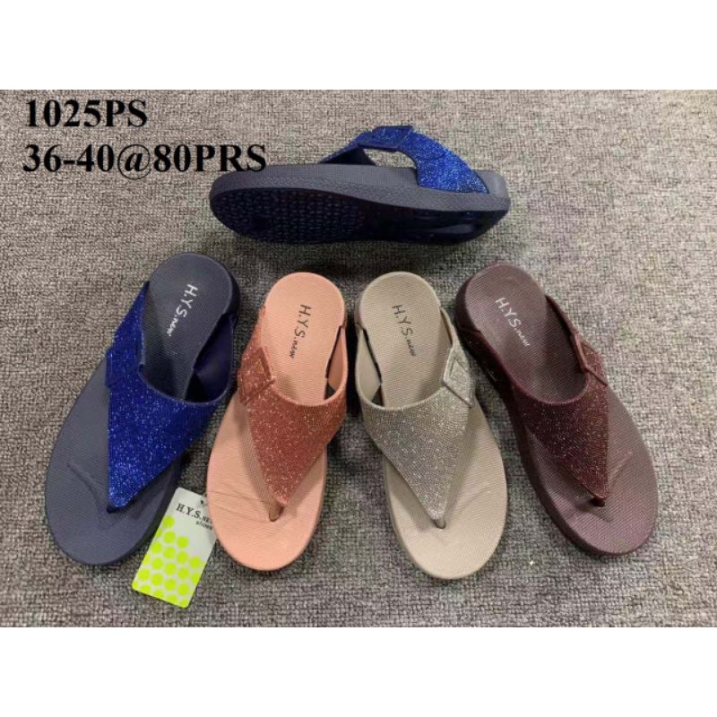 sandal karet jepit Glitter hys new  sandal wedges wanita terbaru nyaman sendal jepit kekinian