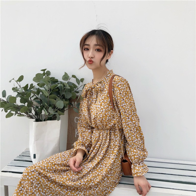 long sleeve floral formal dress