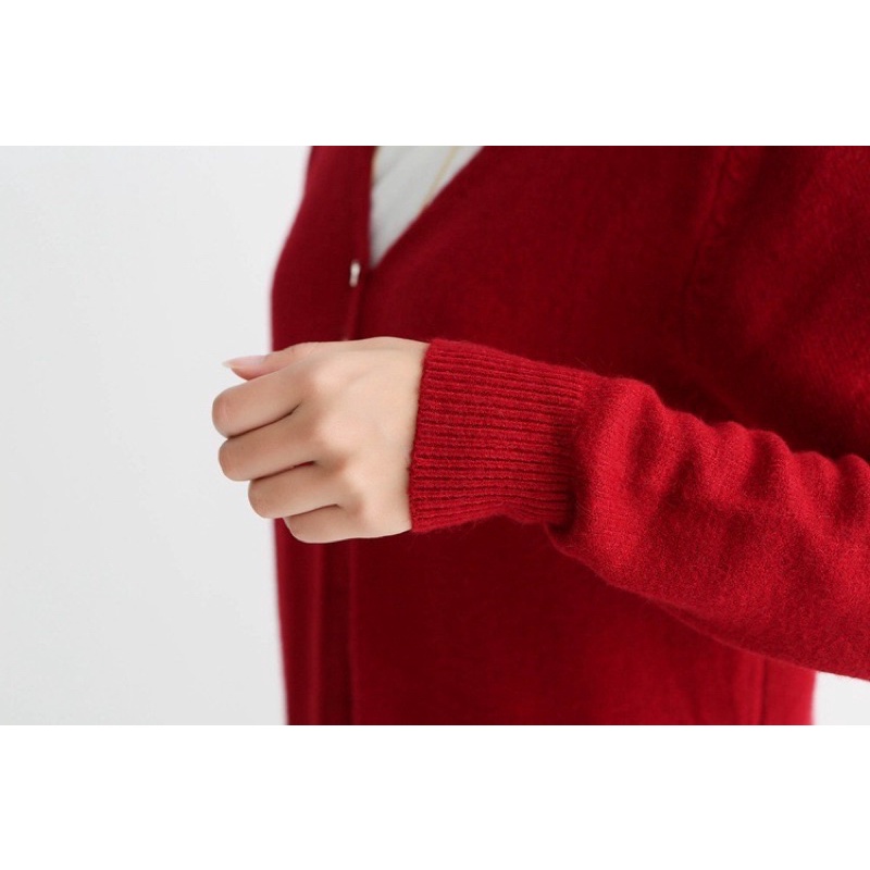 [ Premium Series ] V Neck Long Knit Cardigan with 3 Buttons Import Premium ( Cardigan Rajut Panjang Kancing Tiga )