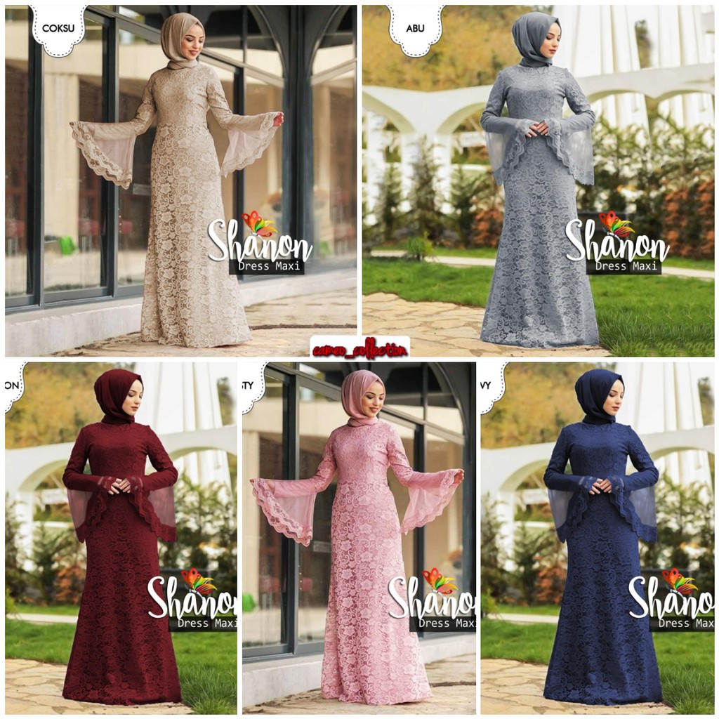 BSIA COD MAXI SHANON BRUKAT CANTIK / GAMIS SHANON BRUKAT / MAXI BRUKAT WANITA / GAMIS BRUKAT MURAH /