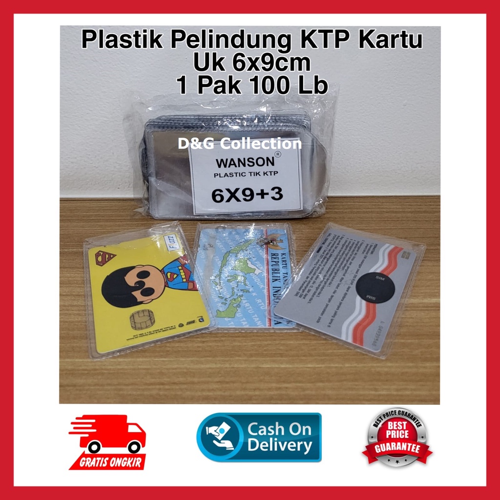 

PLASTIK PELINDUNG KTP KARTU UKURAN 6X9 (100 LB )