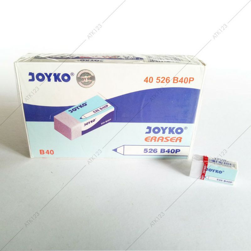 

Penghapus Pencil Joyko putih 526 b40 p tertera harga 1 pack isi 40