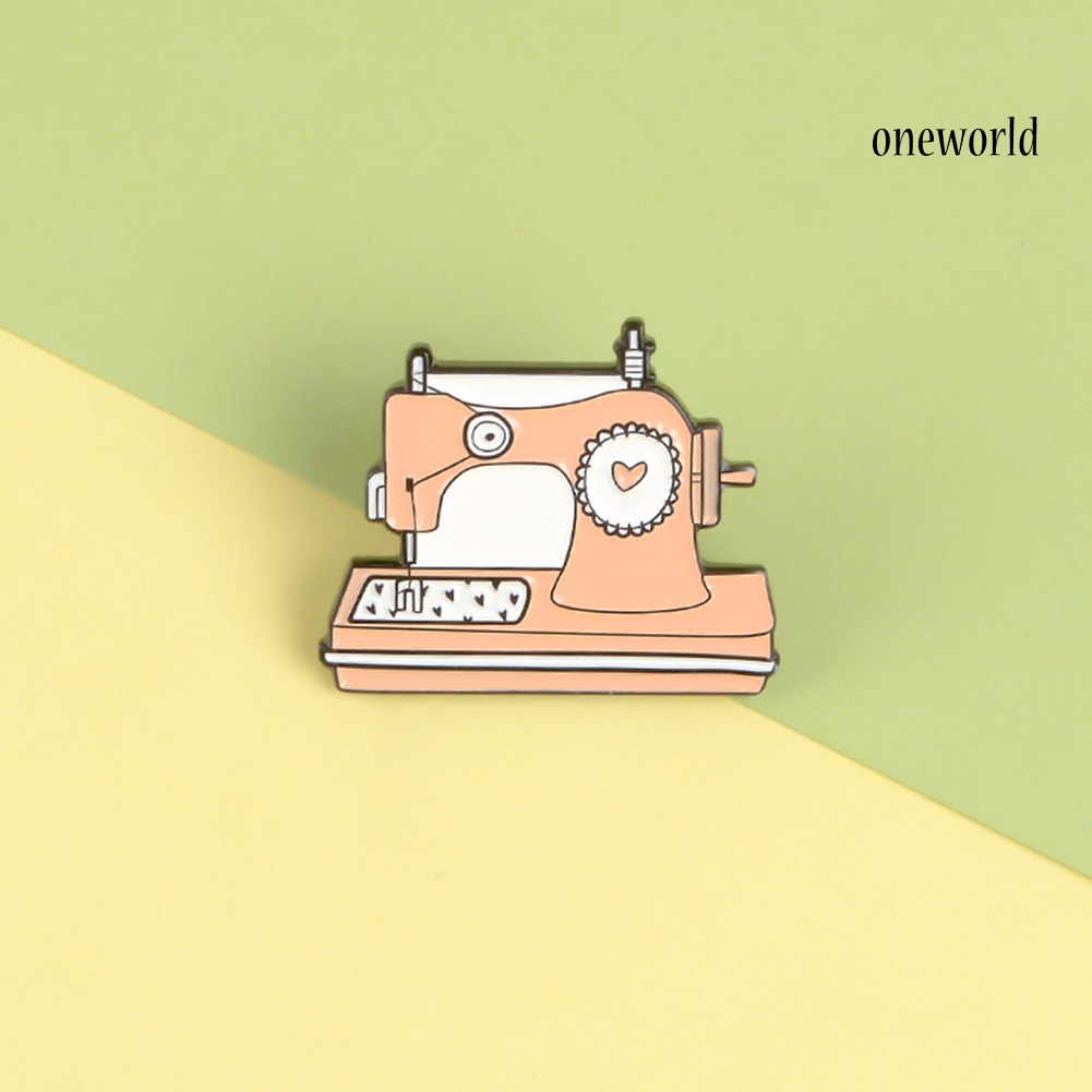 OW@ Cartoon Unisex Sewing Machine Shaped Enamel Brooch Pin Handcraft DIY Badge Gift