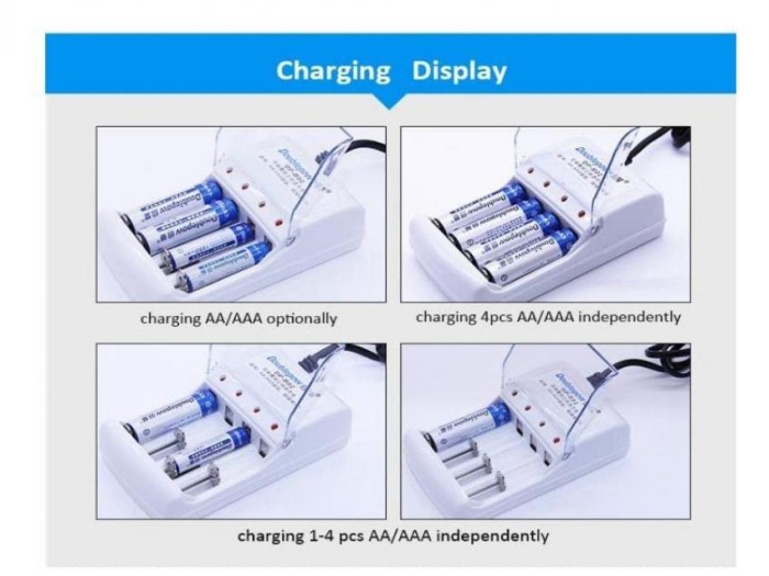 Alat Cas Charger Baterai Battery Batrai 4 slot AA AAA Listrik