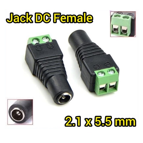 Jack DC Baut Betina 2.1x5.5mm Female Power Adapter Screw Soket Socket  Sambungan Adaptor Kek Jack Ko