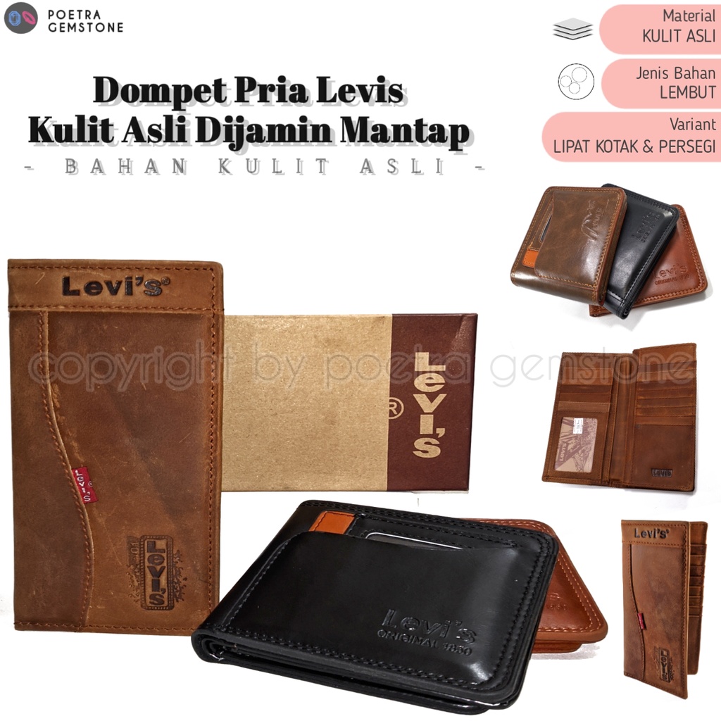 Dompet Pria Levis Bahan Kulit Asli Dijamin Mantap