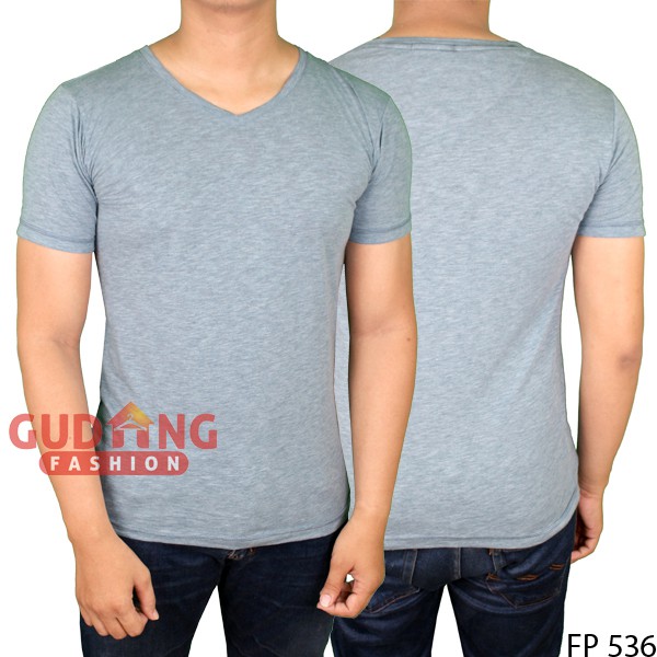Kaos Pria Vneck Pendek FP 536