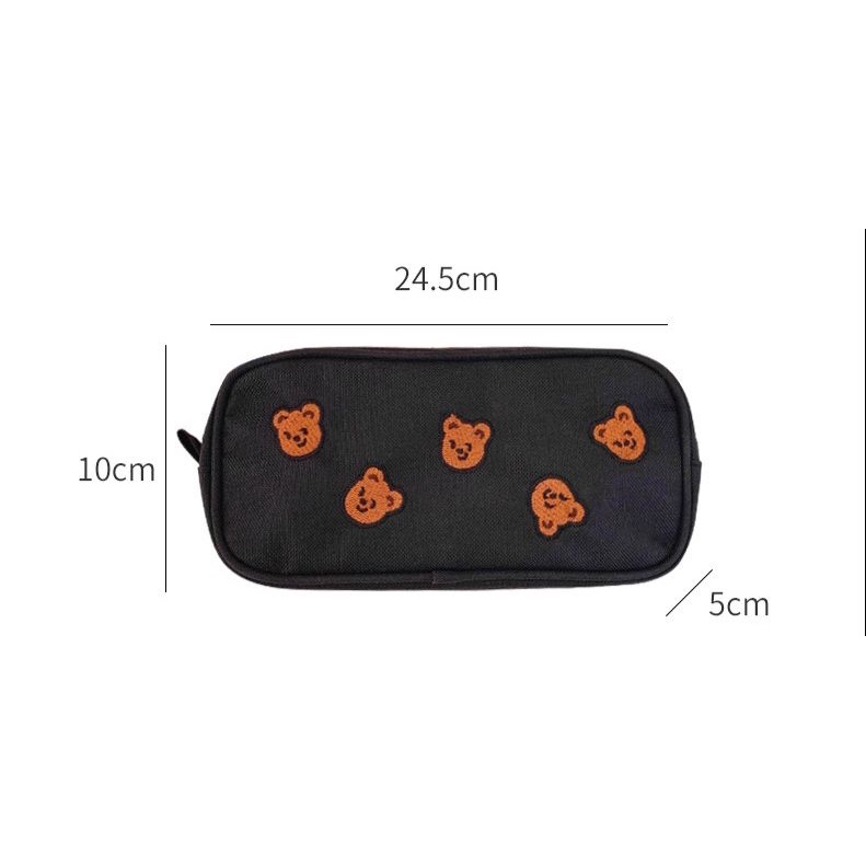 TEMPAT PENSIL ZIPPER KOTAK PENSIL ANAK MOTIF BEAR LUCU / KOTAK PENSIL PREMIUM KOREAN BEAR / PENSIL CASE / MAKEUP POUCH / TEMPAT PENSIL AESTHETIC KOREA SIMPLE ELEGAN