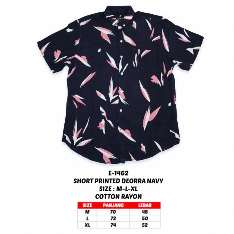 kemeja pria motif lengan pendek navy / kemeja pria motif / kemeja pria motif terbaru