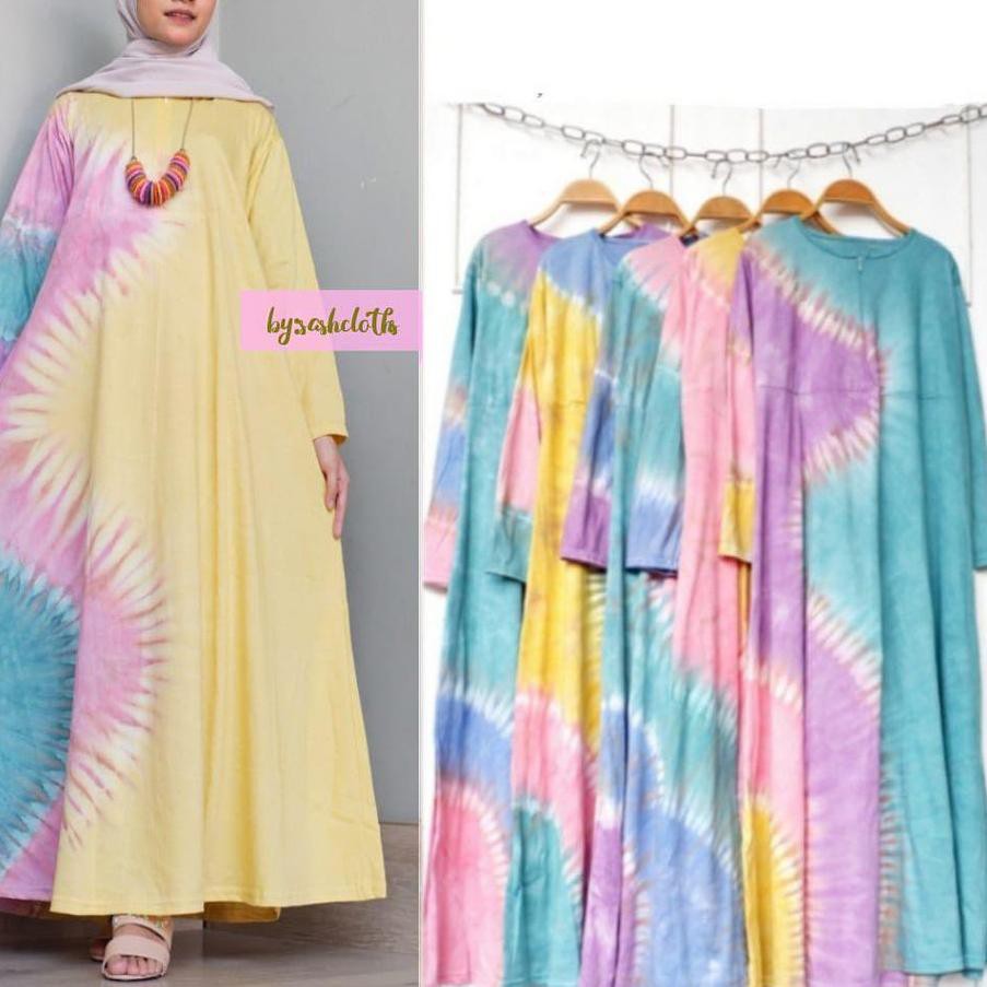 BIG SALE GAMIS  KAOS  SALIYA ANGGUN TIE DYE PELANGI  TIEDYE 