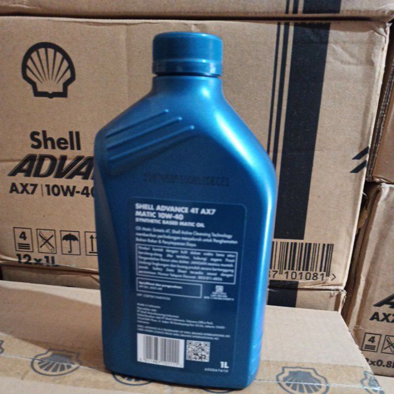 OLI SHELL ADVANCE AX7 MATIC 1L SAE 10W-40 API SN JASO MB OLI SCOOTER 150 CC ORIGINAL SHELL