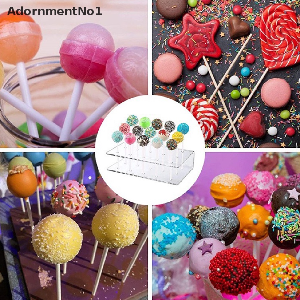 (AdornmentNo1) Stand Holder Permen Lolipop / Kue 15 Lubang Bahan Akrilik Transparan