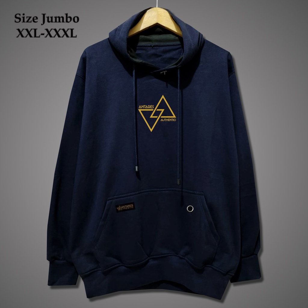 SWEATER HOODIE SIZE JUMBO XXL-XXXL OVER SIZE ANTARES AUTHENTIC-SEGITIA navy
