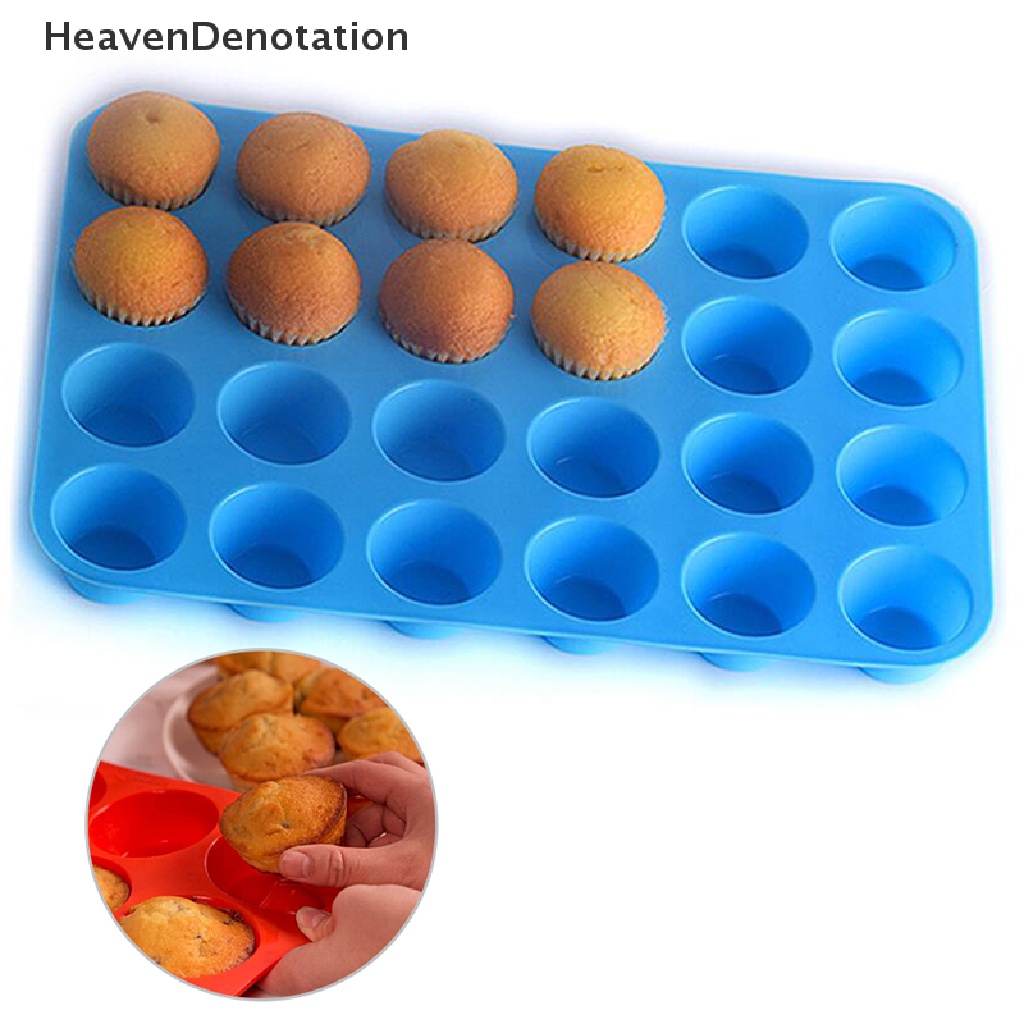 [HeavenDenotation] 24 Cavity Pan Tray Silicone Mini Cupcake Cookie Bakeware Baking Mold Muffin Cup