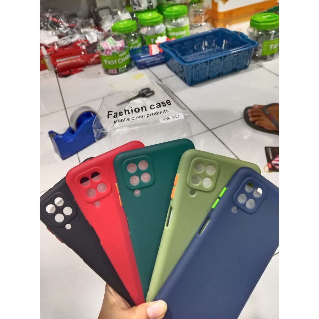 SAMSUNG A12 Soft Case Candy Proctector Camera Silicon Warna Premium