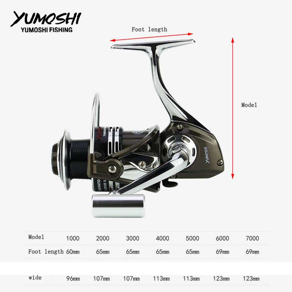 YUMOSHI BY3000 Reel Pancing Spinning 12+1 Ball Bearing 5.2:1