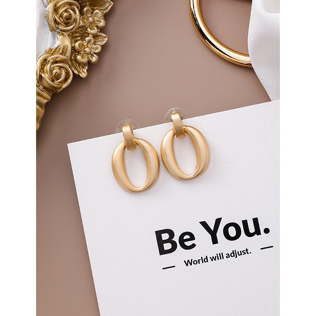 LRC Anting Tusuk Fashion Gold Irregular Bump Geometric Earrings D02386