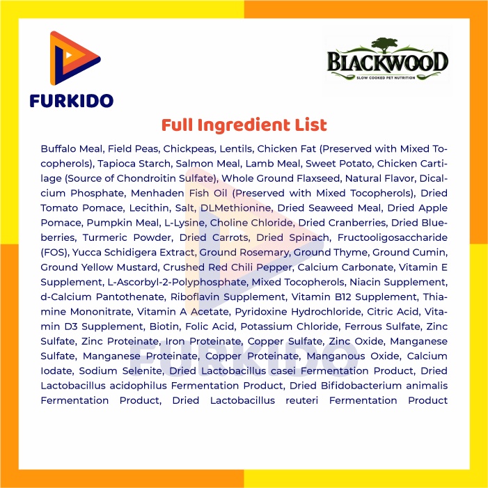 Blackwood Dog Food Grain Free Buffalo 6,8 KG