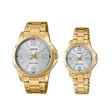 Jam Tangan Couple Pria/Wanita Casio General LTP-MTP-V004G-7B2UDF /LTP-MTP-V004D-2BUDF Stainless Steel