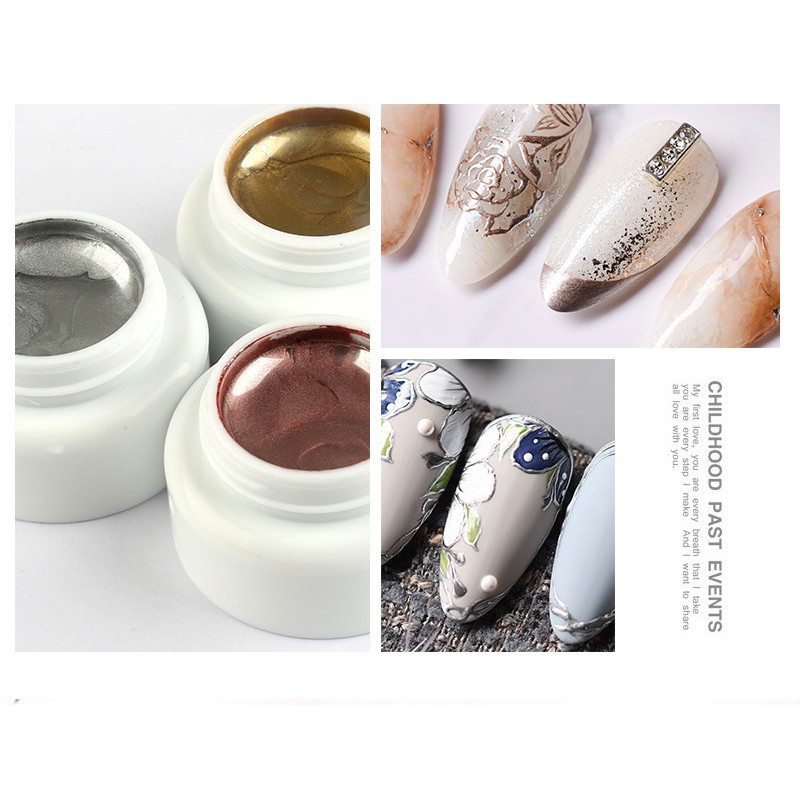 PAINTING GEL Gold  PEONY/ PEONNY Painting Gel Silver / Rosegold Gel Liner UV Gel Polish / Gel Painting Gold