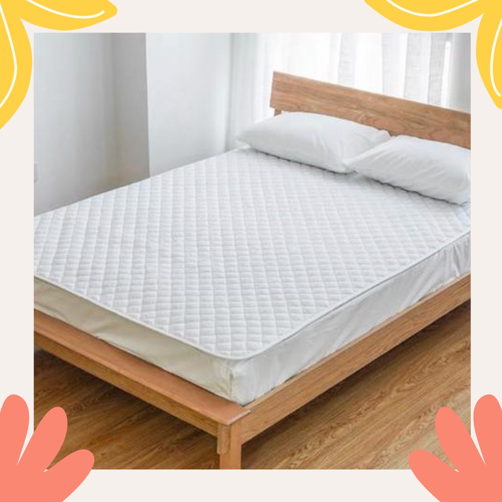 Matras Protector/Matras Alas Kasur Pelindung kasur Motif Aesthetic Polos Emboss Anti Noda