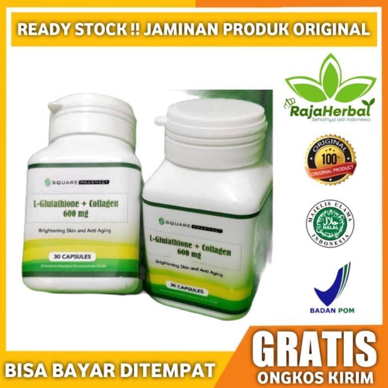 BAYAR DI TEMPAT (COD) L Glutathione 600mg + Collagen Super Original ® L Glutathione 300mg Asli