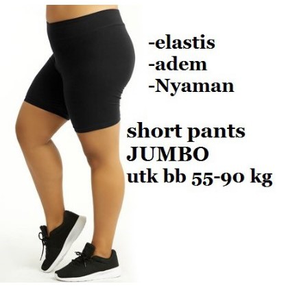 CELANA SHORT PANTS WANITA DAN PRIA BAHAN SPANDEX JUMBO LEGGING STRIT SHORT DALEMAN BISA COD