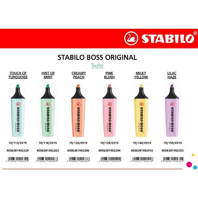 

STABILO Boss Original Highligter - Pastel Colors